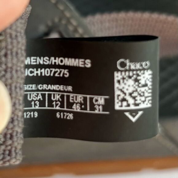 Chaco Men's Gray Lowdown Slip On Sandals Size 13 US, 45 EU Adjustable Straps - Picture 8 of 8